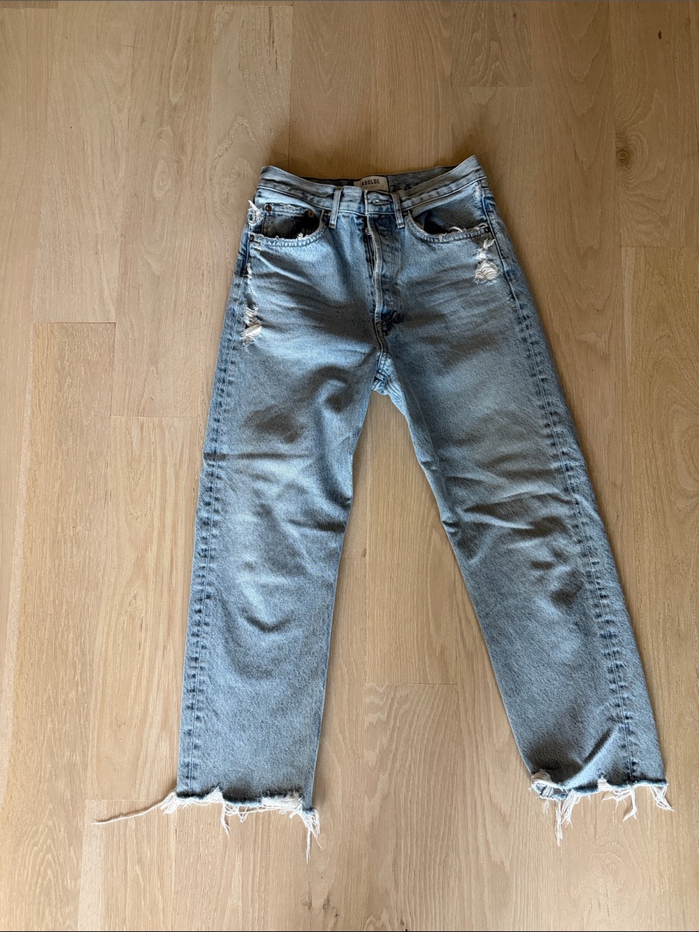 Agolde Light Blue Washed Denim Jeans
